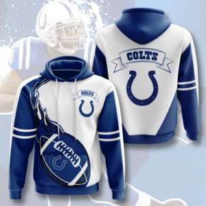 Indianapolis Colts 3D Printed Hooded Pocket Pullover Hoodie For Sale