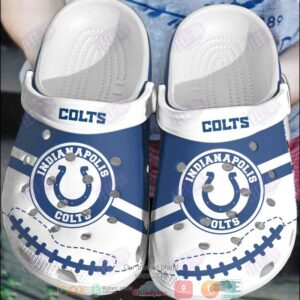 Nfl Indianapolis Colts Navy And White Crocband Clogs – Limited Edition